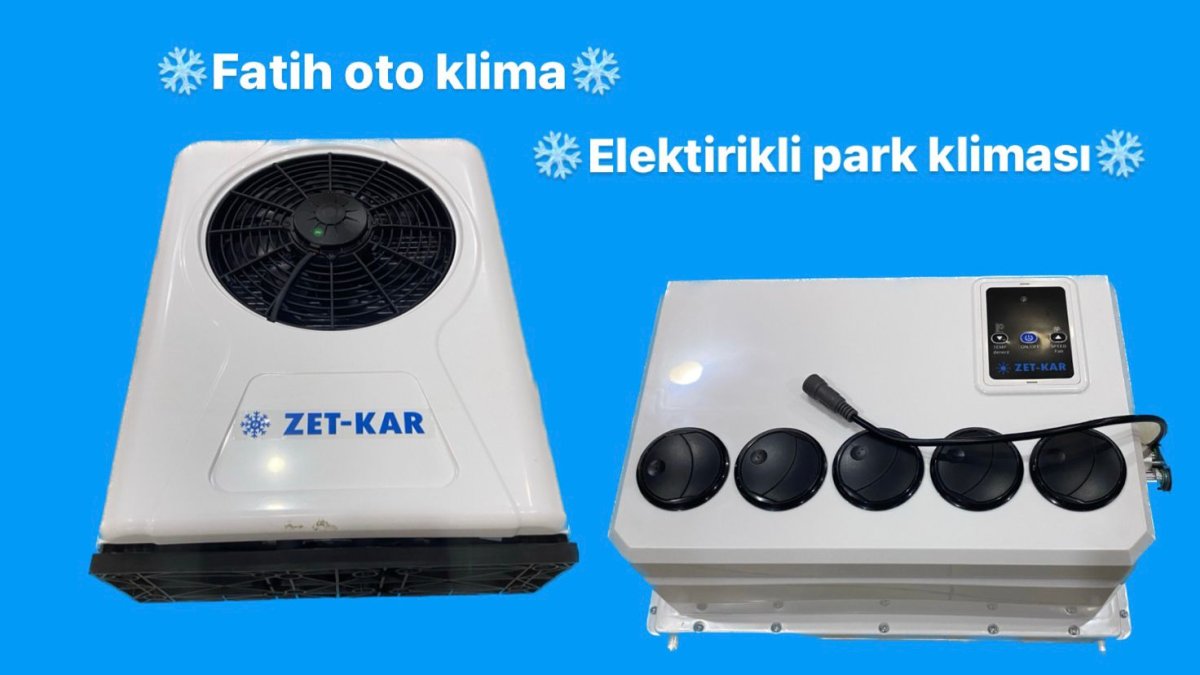 SANROOF TİPİ 2 PARÇALI ELEKTİRİKLİ PARK KLİMASI TAVAN KLİMASI 12V
